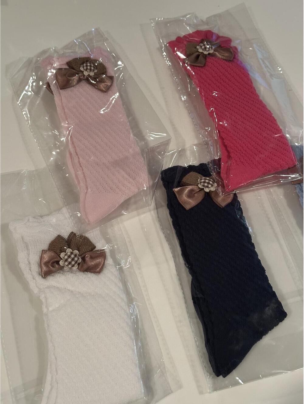 1-3T Month Knee High Socks w/ Bow and Ruffles (6 pk)